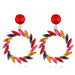 Wholesale alloy round leaf earrings JDC-ES-wy002 Earrings JoyasDeChina Color Earrings Wholesale Jewelry JoyasDeChina Joyas De China
