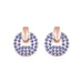 Wholesale alloy round Rhinestone earrings JDC-ES-YinX001 Earrings 伊杏 purple Wholesale Jewelry JoyasDeChina Joyas De China
