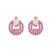 Wholesale alloy round Rhinestone earrings JDC-ES-YinX001 Earrings 伊杏 rose red Wholesale Jewelry JoyasDeChina Joyas De China