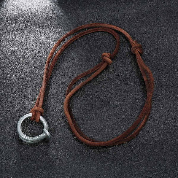 Bulk Jewelry Wholesale alloy round rope leather necklaces JDC-MNE-PK075 Wholesale factory from China YIWU China