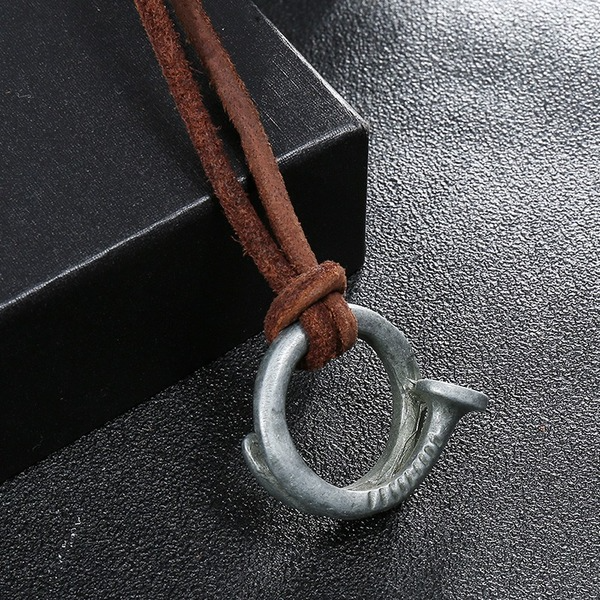 Bulk Jewelry Wholesale alloy round rope leather necklaces JDC-MNE-PK075 Wholesale factory from China YIWU China