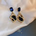 Wholesale alloy Sapphire Earrings JDC-ES-BY-128 Earrings 宝钰 blue Wholesale Jewelry JoyasDeChina Joyas De China