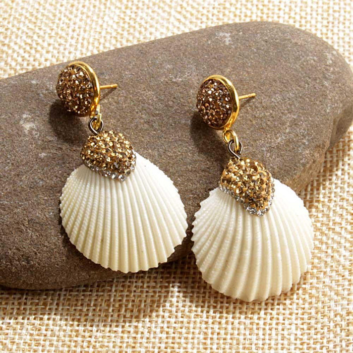 Bulk Jewelry Wholesale alloy scallop Earrings JDC-ES-YN001 Wholesale factory from China YIWU China