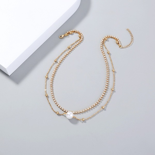 Bulk Jewelry Wholesale alloy set diamond imitation Baroque pearl beads multi-layer necklaces JDC-NE-NM048 Wholesale factory from China YIWU China