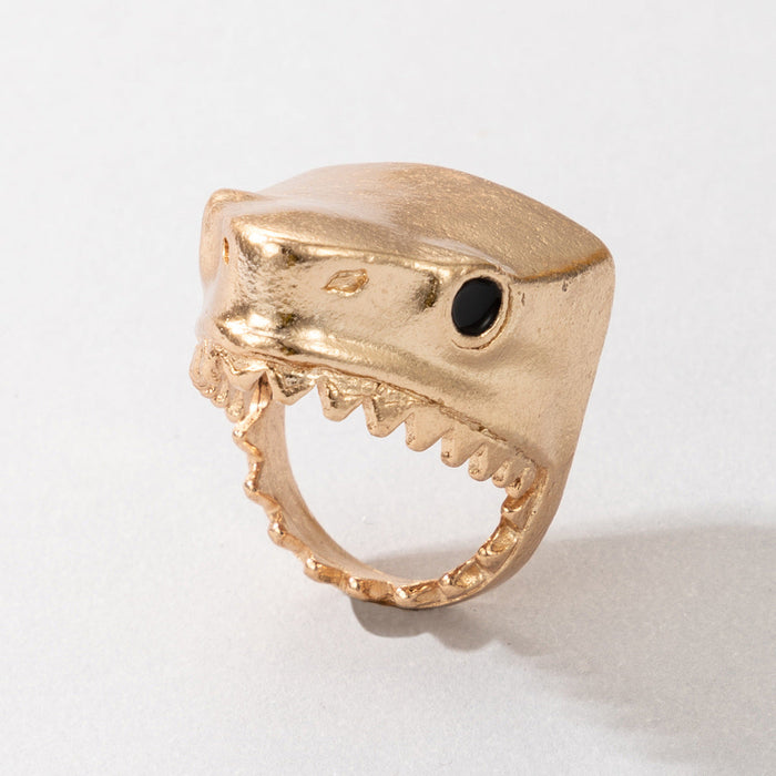 Wholesale alloy shark single ring JDC-RS-C348 Rings 咏歌 18358-gold Wholesale Jewelry JoyasDeChina Joyas De China