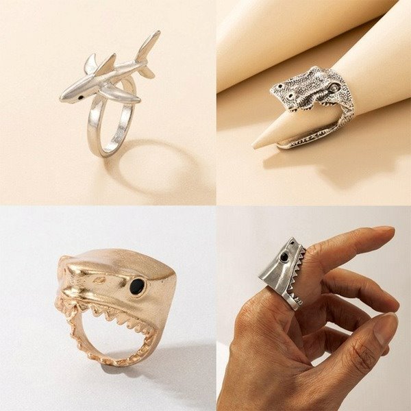 Wholesale alloy shark single ring JDC-RS-C348 Rings 咏歌 Wholesale Jewelry JoyasDeChina Joyas De China
