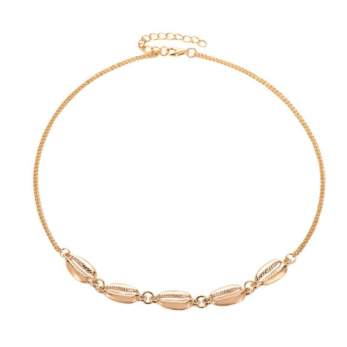 Wholesale alloy shell chain necklaces JDC-NE-A390 Necklaces JoyasDeChina 01kc gold 11462 Wholesale Jewelry JoyasDeChina Joyas De China