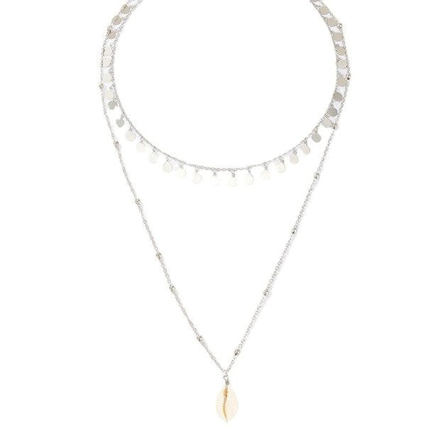 Wholesale alloy shell double necklace JDC-NE-C208 NECKLACE 咏歌 Wholesale Jewelry JoyasDeChina Joyas De China