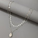 Wholesale alloy shell double necklace JDC-NE-C208 NECKLACE 咏歌 Wholesale Jewelry JoyasDeChina Joyas De China