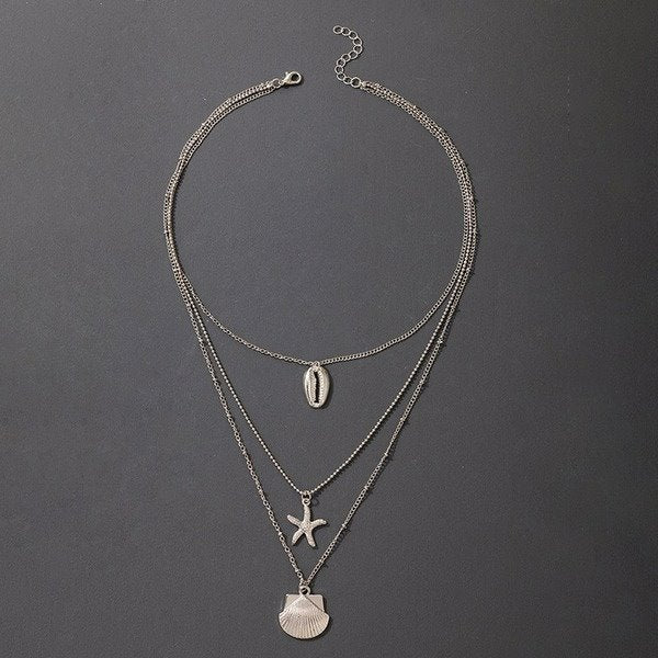 Wholesale alloy shell, starfish and scallop necklace JDC-NE-C167 NECKLACE 咏歌 Wholesale Jewelry JoyasDeChina Joyas De China