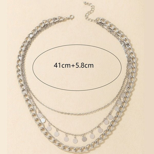 Wholesale alloy silver disc necklace JDC-NE-C215 NECKLACE 咏歌 Wholesale Jewelry JoyasDeChina Joyas De China