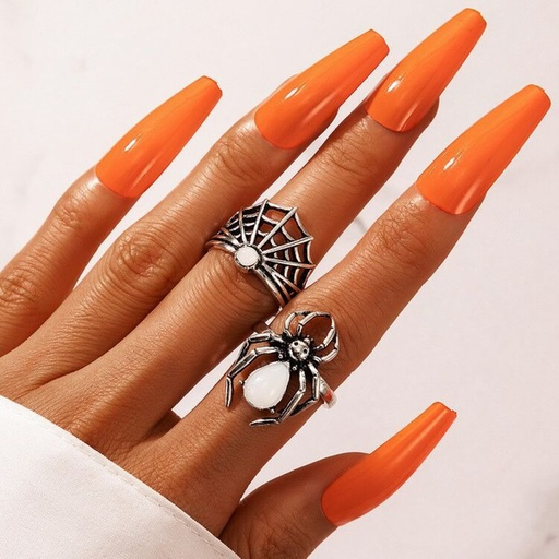 Bulk Jewelry Wholesale Alloy Silver Gothic Punk Spider 2-piece Set Rings for Halloween JDC-RS-C162 Wholesale factory from China YIWU China