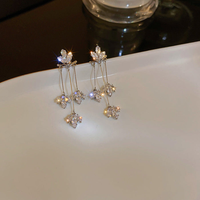 Wholesale alloy Silver Leaf Earrings JDC-ES-BY070 Earrings 宝钰 Sliver Wholesale Jewelry JoyasDeChina Joyas De China