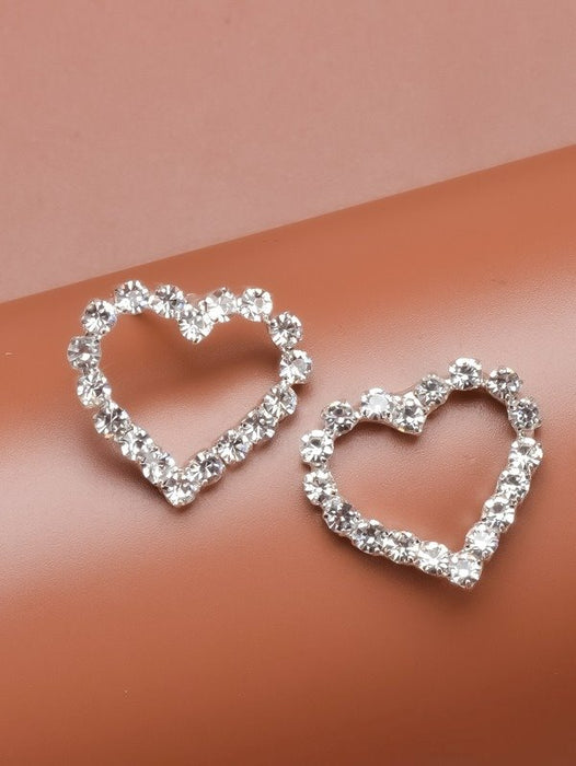 Wholesale alloy silver love earrings JDC-ES-Bis014 Earrings 碧莎 Wholesale Jewelry JoyasDeChina Joyas De China