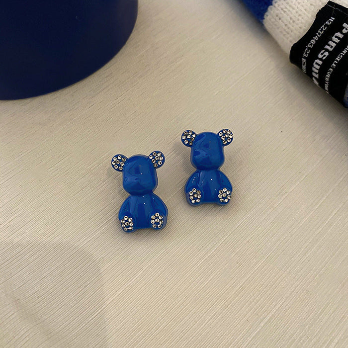 Wholesale Alloy Silver Needle Klein Blue Tassel Earrings JDC-ES-BY158 Earrings 宝钰 10 Wholesale Jewelry JoyasDeChina Joyas De China