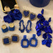 Wholesale Alloy Silver Needle Klein Blue Tassel Earrings JDC-ES-BY158 Earrings 宝钰 Wholesale Jewelry JoyasDeChina Joyas De China