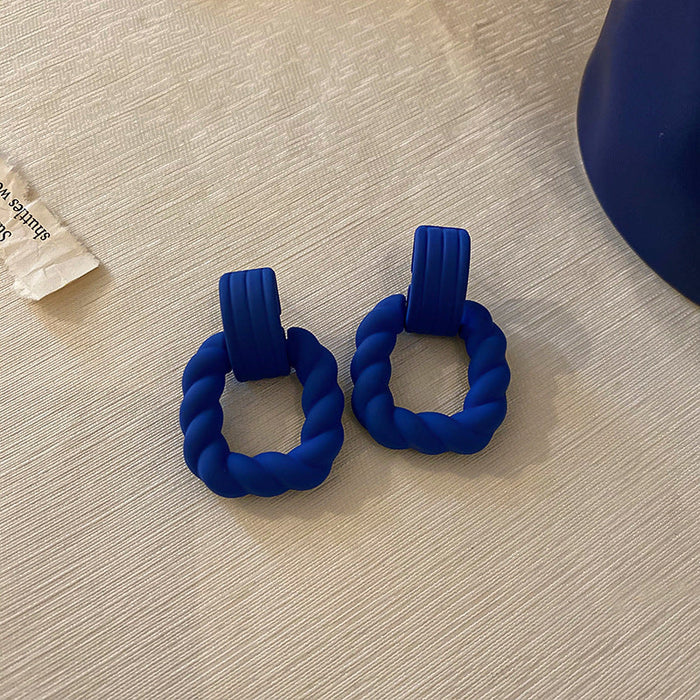 Wholesale Alloy Silver Needle Klein Blue Tassel Earrings JDC-ES-BY158 Earrings 宝钰 6 Wholesale Jewelry JoyasDeChina Joyas De China