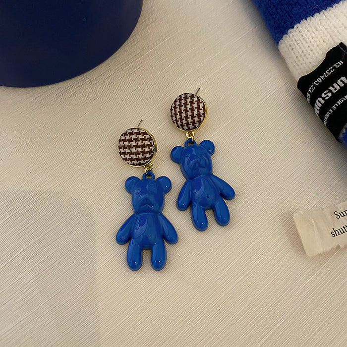 Wholesale Alloy Silver Needle Klein Blue Tassel Earrings JDC-ES-BY158 Earrings 宝钰 9 Wholesale Jewelry JoyasDeChina Joyas De China