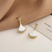 Wholesale alloy silver needle small flat skirt Earrings JDC-ES-GSLSY023 Earrings JoyasDeChina White earring Wholesale Jewelry JoyasDeChina Joyas De China