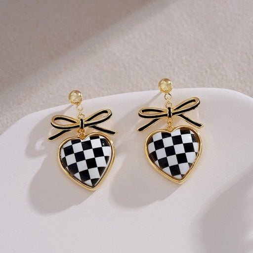 Wholesale alloy silver plated gold plated heart earrings JDC-ES-XuF010 Earrings 旭帆 Wholesale Jewelry JoyasDeChina Joyas De China
