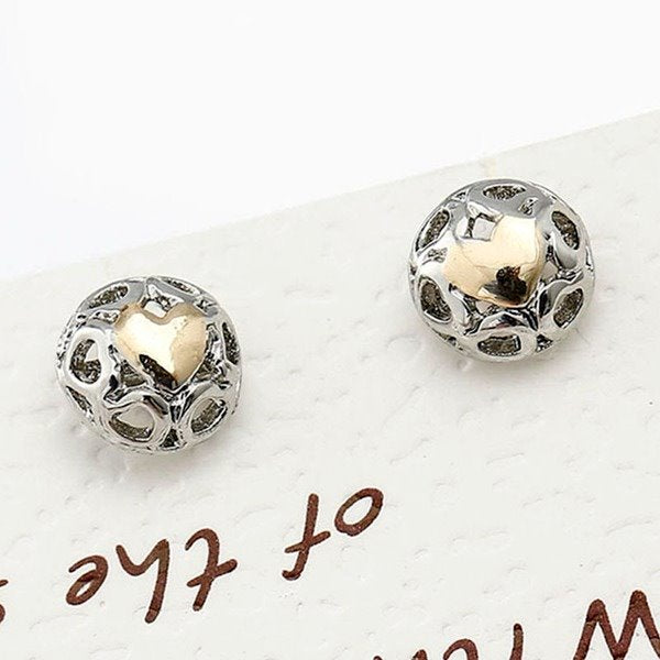 Wholesale alloy silver plated heart earrings JDC-ES-xingl018 Earrings 星鸾 Wholesale Jewelry JoyasDeChina Joyas De China
