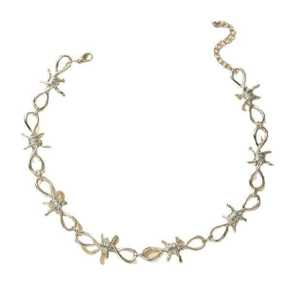 Wholesale alloy silver twist single layer necklace JDC-NE-C166 NECKLACE 咏歌 Wholesale Jewelry JoyasDeChina Joyas De China