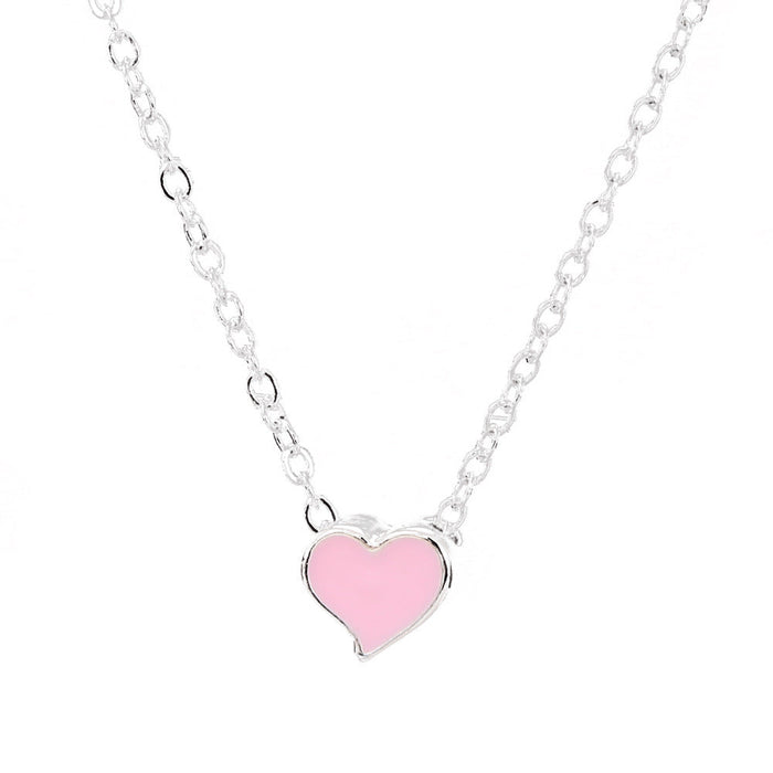 Wholesale Alloy Simple Love Necklaces JDC-NE-A081 Necklaces 妙雅 pink Wholesale Jewelry JoyasDeChina Joyas De China