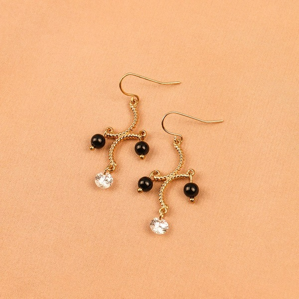 Wholesale alloy simple zircon Black Pearl Earrings JDC-ES-GSLSY018 Earrings JoyasDeChina Wholesale Jewelry JoyasDeChina Joyas De China