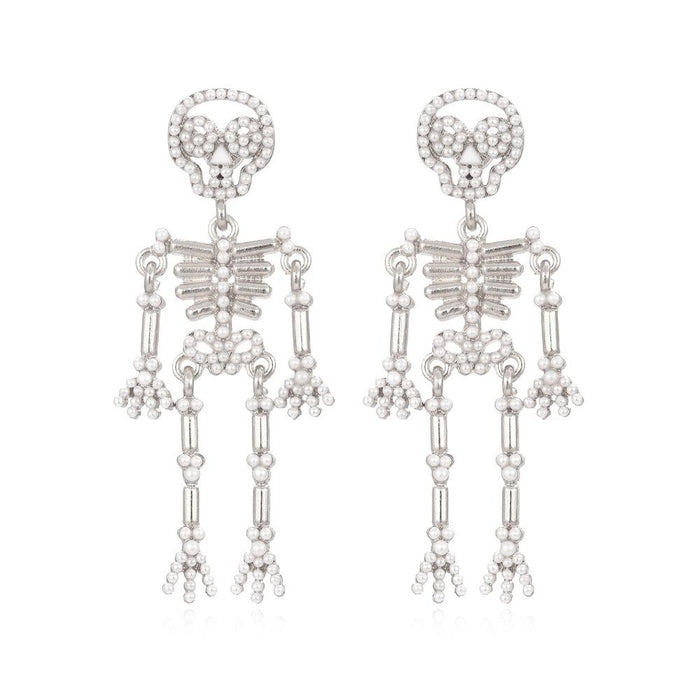 Wholesale alloy skeleton with Pearl Earrings JDC-ES-MY078 Earrings JoyasDeChina white k Wholesale Jewelry JoyasDeChina Joyas De China