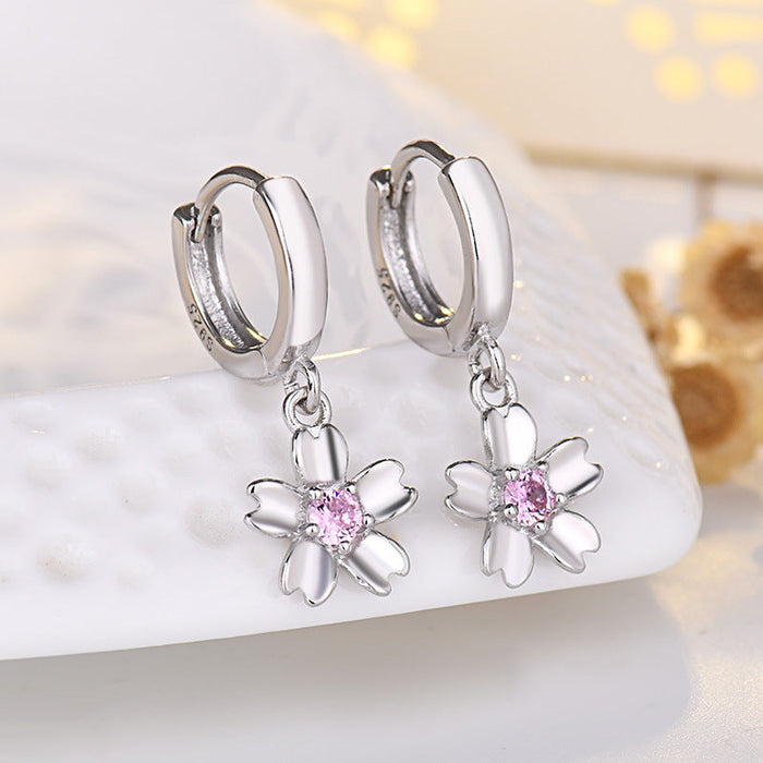Wholesale alloy small cherry earrings JDC-ES-QLX048 Earrings 巧兰轩 pink Wholesale Jewelry JoyasDeChina Joyas De China