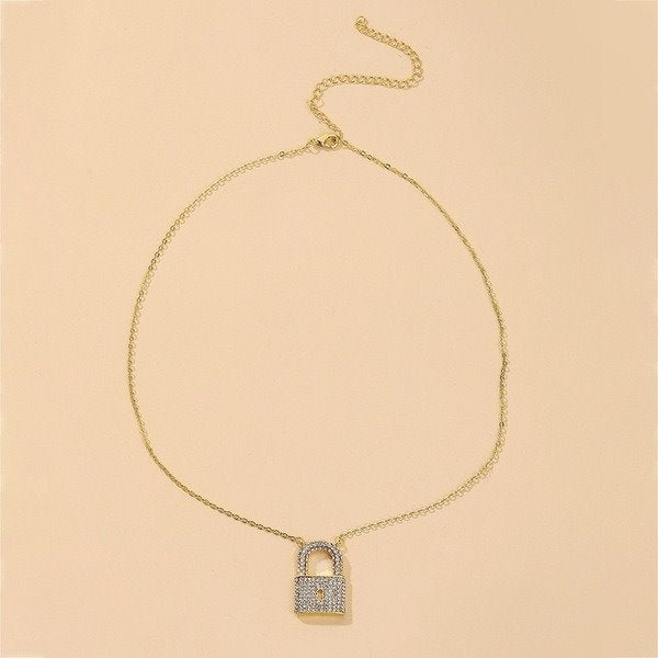 Wholesale alloy small lock Gold Necklaces JDC-NE-YWJQ003 Necklaces 砱拫儕? Wholesale Jewelry JoyasDeChina Joyas De China