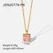 Wholesale alloy small square Rhinestone pendant necklace JDC-NE-JD351 NECKLACE 杰鼎 JDN20778-PK Wholesale Jewelry JoyasDeChina Joyas De China