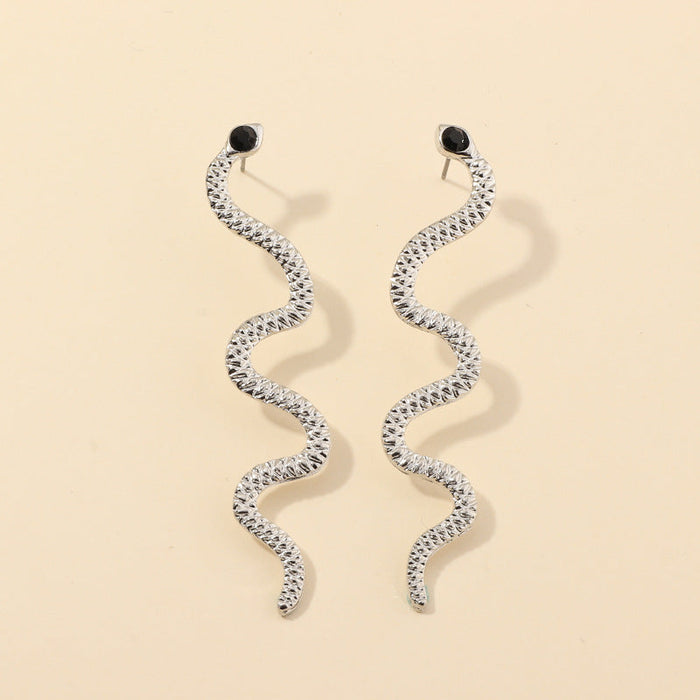 Wholesale Alloy Snake Earrings JDC-ES-NZ081 Earrings 奈珠 EZ2235baik Wholesale Jewelry JoyasDeChina Joyas De China