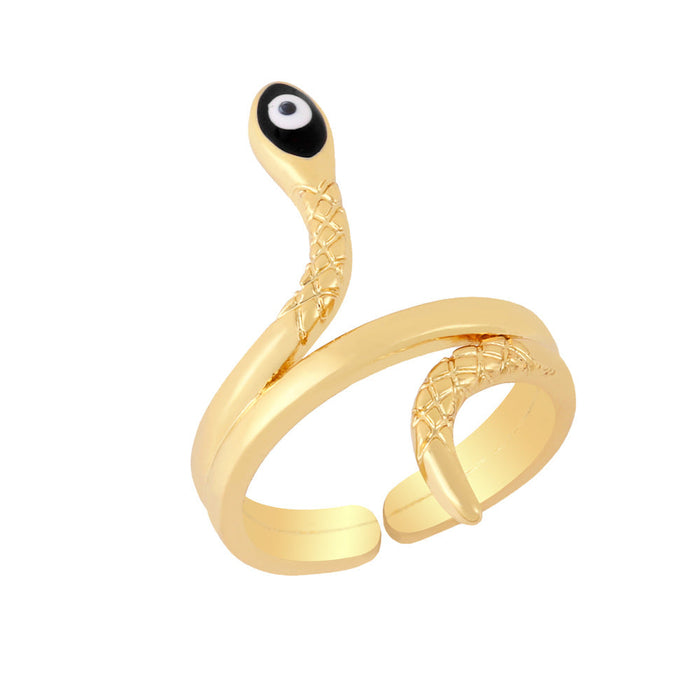 Wholesale alloy snake ring JDC-RS-AS307 Rings 翱昇 balck 1 Wholesale Jewelry JoyasDeChina Joyas De China