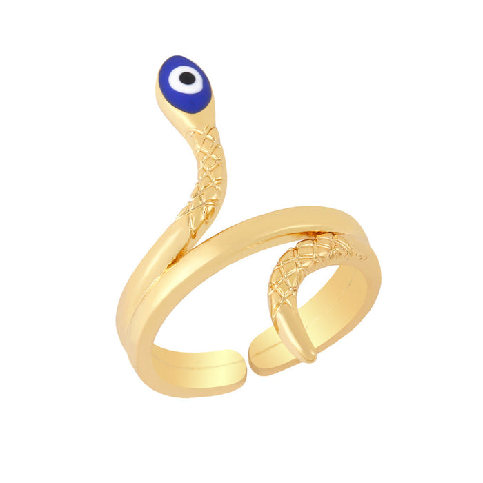 Wholesale alloy snake ring JDC-RS-AS307 Rings 翱昇 deep blue 1 Wholesale Jewelry JoyasDeChina Joyas De China