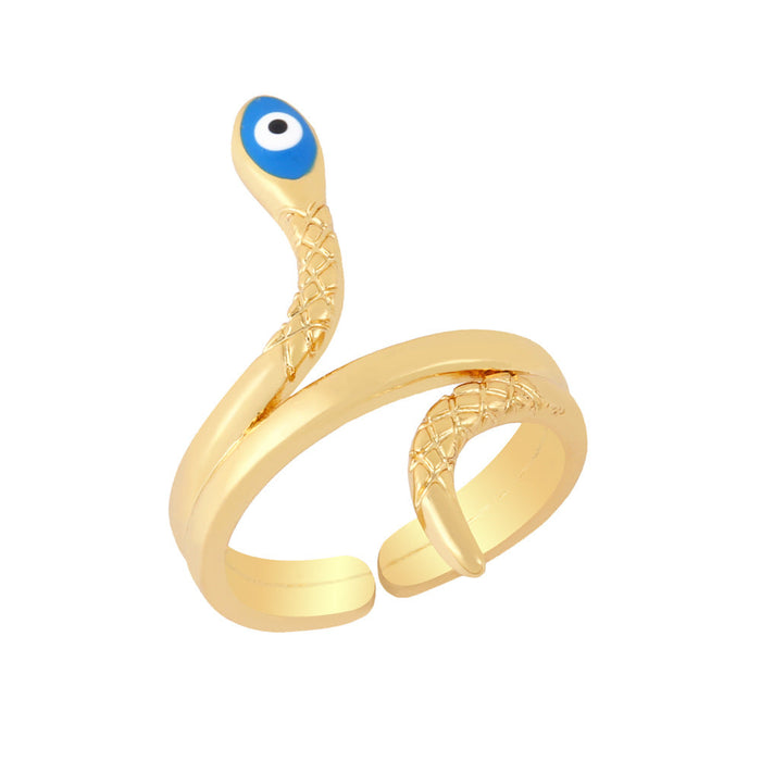 Wholesale alloy snake ring JDC-RS-AS307 Rings 翱昇 light blue 1 Wholesale Jewelry JoyasDeChina Joyas De China