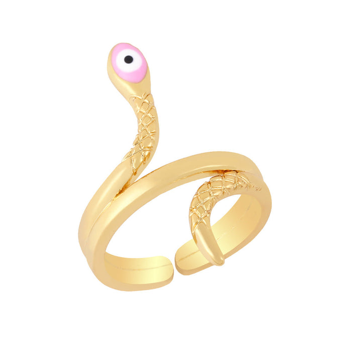Wholesale alloy snake ring JDC-RS-AS307 Rings 翱昇 pink 1 Wholesale Jewelry JoyasDeChina Joyas De China