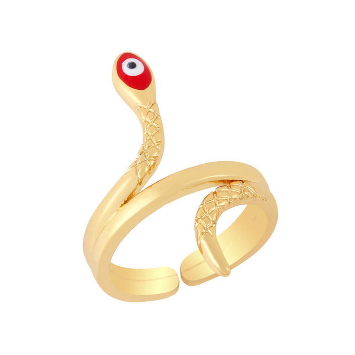 Wholesale alloy snake ring JDC-RS-AS307 Rings 翱昇 red 1 Wholesale Jewelry JoyasDeChina Joyas De China