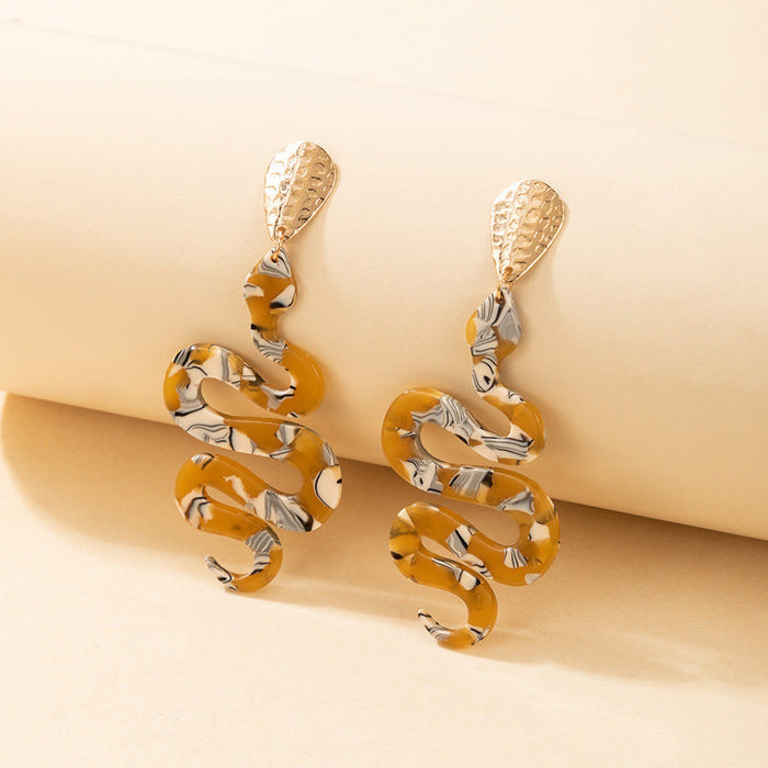 Wholesale Alloy Snake Shape Earrings JDC-ES-MoMing001 Earrings 陌茗 18584 Wholesale Jewelry JoyasDeChina Joyas De China