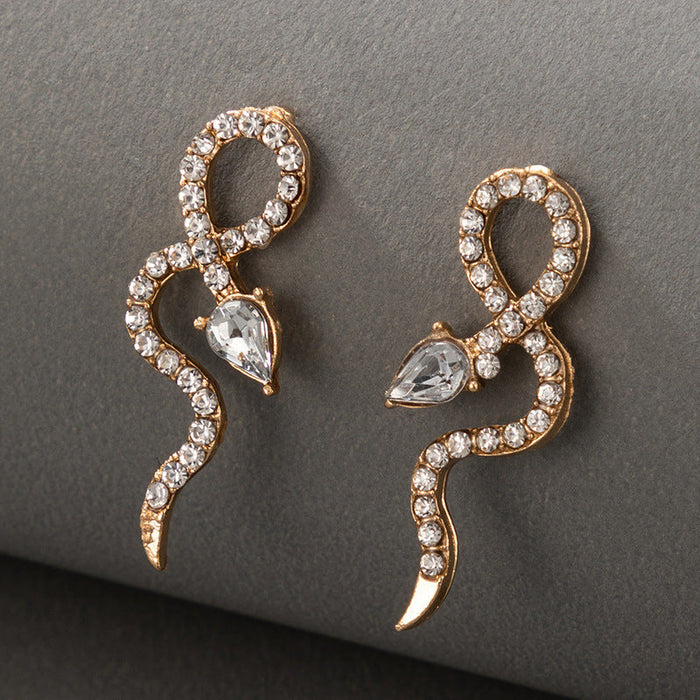 Wholesale Alloy Snake Shape Earrings JDC-ES-MoMing001 Earrings 陌茗 18735 Wholesale Jewelry JoyasDeChina Joyas De China