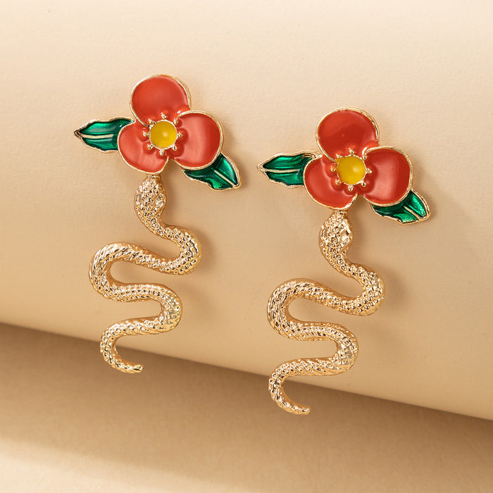 Wholesale Alloy Snake Shape Earrings JDC-ES-MoMing001 Earrings 陌茗 18768 Wholesale Jewelry JoyasDeChina Joyas De China
