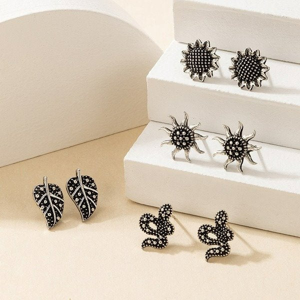 Wholesale alloy snake-shaped leaf earrings JDC-ES-C458 Earrings 咏歌 Wholesale Jewelry JoyasDeChina Joyas De China