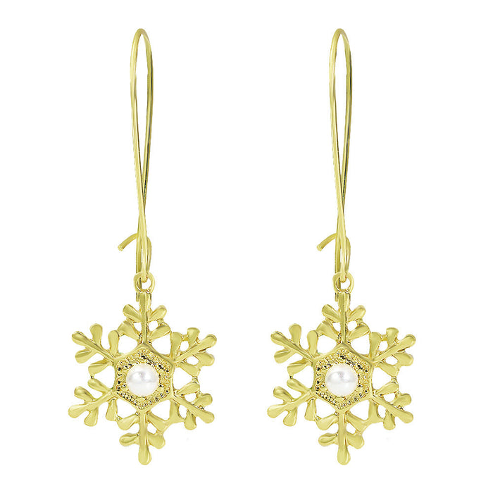 Wholesale alloy snowflake earrings JDC-ES-JQ221 Earrings 佳琪 gold Wholesale Jewelry JoyasDeChina Joyas De China