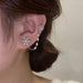 Wholesale alloy snowflake pearl ear clip integrated earrings JDC-ES-XuF025 Earrings 旭帆 Wholesale Jewelry JoyasDeChina Joyas De China