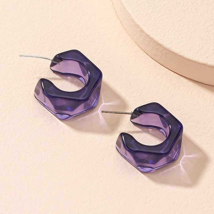 Wholesale alloy solid geometry Earrings JDC-ES-AYN351 Earrings JoyasDeChina E2173- sweet potato purple. Wholesale Jewelry JoyasDeChina Joyas De China
