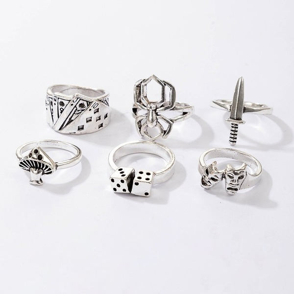 Bulk Jewelry Wholesale alloy spider face poker rings set JDC-RS-C227 Wholesale factory from China YIWU China