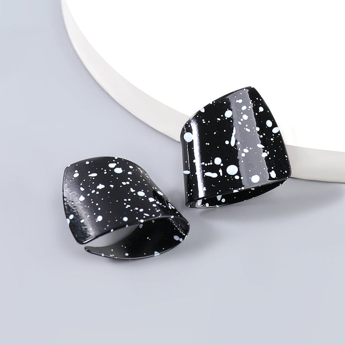 Wholesale alloy spray paint geometric earrings JDC-ES-JL760 Earrings 氿乐 black Wholesale Jewelry JoyasDeChina Joyas De China