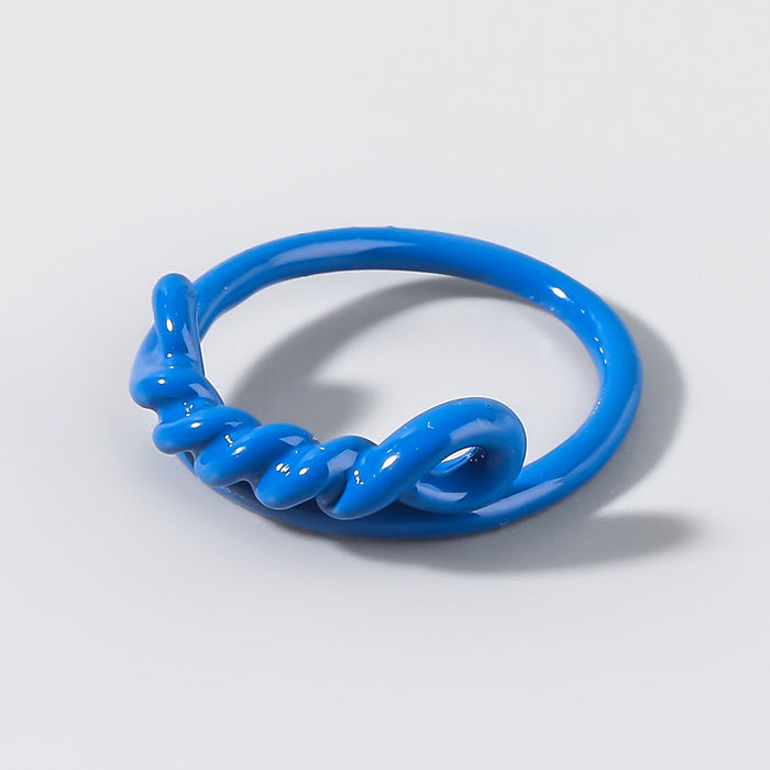 Wholesale alloy spray paint winding couple rings JDC-RS-JL165 Rings JoyasDeChina blue Wholesale Jewelry JoyasDeChina Joyas De China