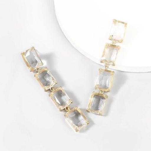 Wholesale Alloy Square Glass Diamond Long Earrings JDC-ES-JL-028 Earrings ?鹄? Wholesale Jewelry JoyasDeChina Joyas De China