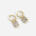 Wholesale alloy square zircon lock earrings JDC-ES-JD332 Earrings 杰鼎 Wholesale Jewelry JoyasDeChina Joyas De China